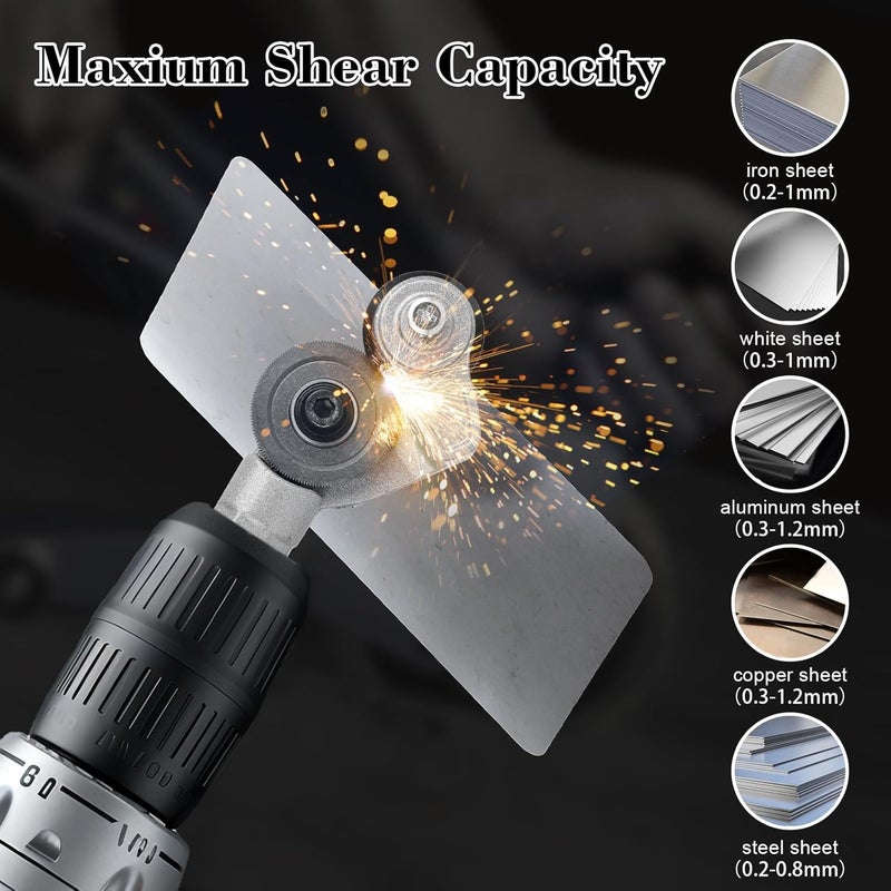 Fenduoer Upgraded Electric Drill Plate Cutter, Metal Nibble Drill Attachment, DIY Metal Drill Attachments,Sheet Metal Cutter for Cutting Iron, Still, Cooper, Aluminum - Image 4